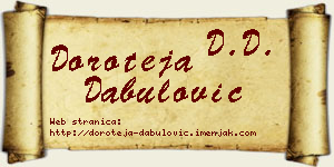 Doroteja Dabulović vizit kartica